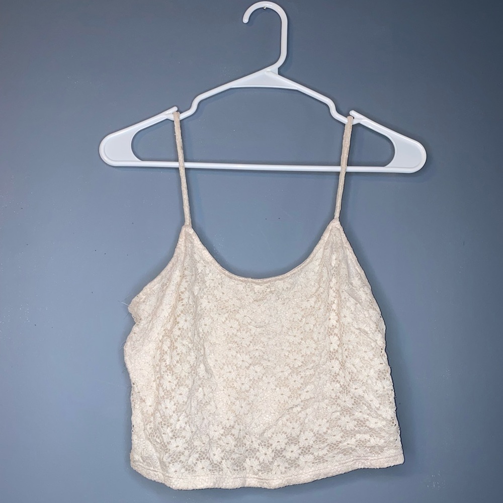 Light Pink Flower Print Crop Top | Women’s Size Large